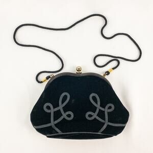 Liz Claiborne Vintage Y2K Black Velvet Purse Bag Womens One Size